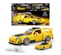 Mattel Brick Shop Hot Wheels Coffret de Construction Honda S2000 de 2007, série Speed, avec 257 pièces, détails réalistes et Autocollants de Personnalisation, JFR88
