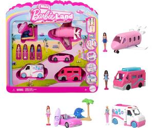 Mattel Coffret Mini BarbieLand 4 poupées et 4 véhicules