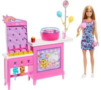 Mattel Coffret poupée Barbie avec kiosque et stand de barbe à papa
