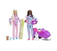 MATTEL - Coffret sports d'hiver - Barbie® - Poupée mannequin - 2 poupées - Motoneige - Accessoires inclus
