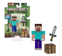 Mattel Collection de figurines et accessoires Minecraft, échelle de 8,3 cm avec motif pixelisé (les personnages peuvent varier)