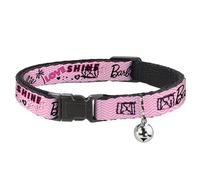 Mattel Collier pour chat avec clochette, Barbie Love Shine Bright Chevron rayé rose, 21,6 à 30,5 cm de large