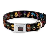 Mattel Collier pour chien avec boucle de ceinture de sécurité en métal Motif Masters of the Universe Onze personnages Noir 50,8 à 78,7 cm Largeur 3,8 cm