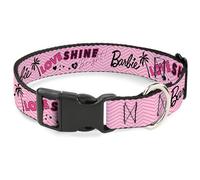 Mattel Collier pour chien avec boucle en plastique Motif chevrons roses 33 à 43 cm Largeur 3,8 cm