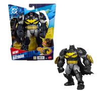 Mattel DC Premier Figurine articulée Batman en Armure de 16,5 cm, Lanceur de Disque de Combat, 8 Sons et Effets Lumineux, JMP84