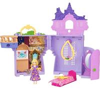 Mattel Disney Coffret La Tour de Raiponce Histoires à Empiler avec petite poupée Raiponce, figurine de Pascal et 7 accessoires, jouet inspiré du film, JDP61, Violet Château