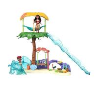 Mattel Disney Coffret Vaiana Aventures Insulaires Vaiana 2 avec petites poupées Vaiana et Simea, 2 personnages amis, 5 espaces de jeu et 8 accessoires, JFF13