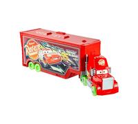 Mattel Disney et Pixar Cars Coffret Mack Transformable et bolides Lumineux | Camion jouet phosphorescent 2-en-1 et station de maintenance avec lanceur, ascenseur, HPX76