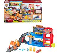 Mattel Disney et Pixar Cars Toy Set de jeu avec Flash McQueen, Guido, 2 accessoires de projectiles de feu et 2 projectiles d'eau, centre de commande de course et de sauvetage