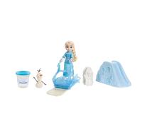 Mattel Coffret poupée Elsa La Reine des Neiges JJP87 – Tenue de nuit, moule Olaf, traîneau