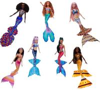 Mattel Coffret poupées La Petite Sirène HPT16 – 7 sœurs sirènes, motifs et queues uniques, dès 2 ans