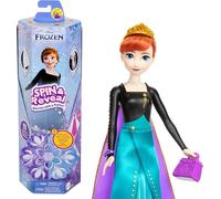 Mattel Disney La Reine des Neiges Anna Poupée Surprise avec 11 surprises, dont 5 accessoires, 5 autocollants et une scène de jeu, jouet inspiré du film Disney, HXD27