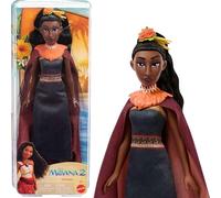 Mattel Disney Moana 2 Matangi Poupée avec 3 Accessoires, Tenue Amovible avec Cape, Coiffe, épaulière et Bracelet de Cheville, inspirée du Film
