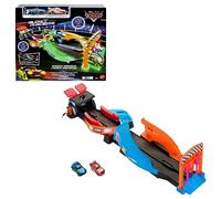 Mattel - Coffret circuit Disney Pixar Cars Glow Racers HPD80 avec 2 voitures phosphorescentes