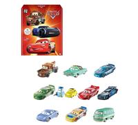 Mattel Disney - Pixar Cars Coffret de 10 véhicules Mini Racers, voitures de course miniatures avec roues fonctionnelles, véhicules inspirés des films Cars, pour enfants à partir de 3 ans, HBW15