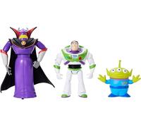 Mattel Disney Pixar Storytellers Story Intergalactic Lot de 3 Figurines d'action Buzz l'Éclair Échelle 10,2 cm Jouets articulés Zurg et Alien
