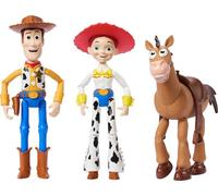 Mattel Disney Pixar Storytellers Toy Story Lot de 3 figurines articulées authentiques Woody, Jessie et Bullseye, 10,2 cm