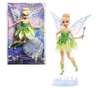 Mattel Poupée articulée Fée Clochette Collector Disney100 – Ailes pailletées, socle inclus, HLX67