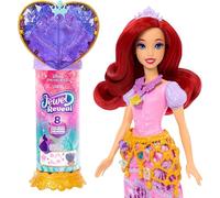 Mattel Disney Poupée Princesses Jewel Reveal Ariel et Accessoires avec 8 Surprises, Dont Une boîte à Bijoux en Forme de cœur, Une Bague pour Enfant et 9 éléments de Jeu inspirés du Film, JHL49