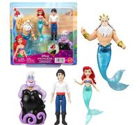 Mattel Coffret 4 poupées Disney Ariel – sirène, Éric, Ursula, Roi Triton, trident – JHG84