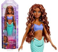 Mattel Disney Princess Ariel Poupée sirène avec nageoire douce et cheveux naturels, articulée et à collectionner, inspirée du film d'action en direct