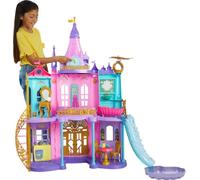 Mattel Disney Princess Château Aventures Magiques 120 cm, Sons et Lumières | 3 étages, 10 espaces de jeu, plus de 25 accessoires et meubles, feux d'artifice lumineux, inspiré des films Disney, HLW29