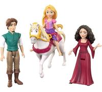 Mattel Disney Princess Coffret Personnages Raiponce Coffret de 4 poupées inspirées du Film à l’effigie de Raiponce, Flynn Rider Mère Gothel et du Cheval Maximus avec sa Selle, JHG85
