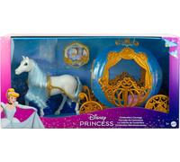 Mattel Disney Princess HYM33 Le carrosse de conte de fées de Cendrillon avec un cheval blanc