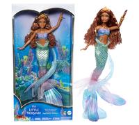 Mattel Disney Princess - La Petite Sirène Poupée Sirène Ariel Deluxe Avec Queue De Sirène Iridescente, Perles Cheveux, Couronne Dorée Et Socle, À Collectionner, Jouet Enfant, Dès 6 Ans, HNF42