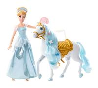 Mattel Disney Princess Poupée Cendrillon Inspirée Du Film Disney, Avec Son Cheval Doté D'Une Selle Amovible Et Des Accessoires, Jouet Enfant, Dès 3 Ans, HPF95