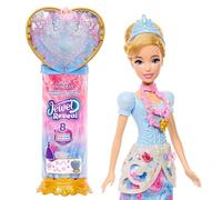 Mattel Poupée Jewel Reveal Cendrillon – Disney Princess, 8 surprises, Multicolore