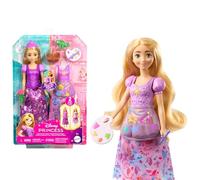Mattel Disney Princess Poupée Mannequin Raiponce avec 2 Looks | Poupée articulée avec 9 accessoires, 2 bustiers clipsables et 2 jupes, 2 histoires Disney Raiponce, JBG09