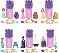 Mattel Disney Princess Toys, Petite Surprise de poupée, révélation des Couleurs royales, 6 Surprises Dont poupée, Bracelet et 4 pièces, série Princesse ou méchant (Les poupées Peuvent Varier)