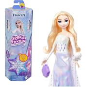 Mattel Disney Reine des Neiges Elsa Spin & Reveal,Set Avec Poupée Et 11 Plaisirs