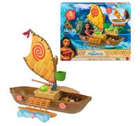 Mattel Disney Toys, Moana Floating Boat Playset w/ 5 Play Areas, 9 Accessories,