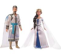 Mattel Disney Wish, Asha et la bonne étoile -Coffret 2 Poupées Articulées Le Roi Magnifico Et La Reine Amaya Du Royaume De Rosas, Avec Tenues Amovibles Et Accessoires, A Partir De 3 Ans, HRC18