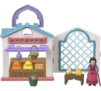 Mattel Disney Wish, Asha et la bonne étoile - Coffret Transportable Marché De Dahlia Du Royaume De Rosas Avec 1 Mini Poupée Dahlia, 1 Figurine Et 9 Accessoires, A Partir De 3 Ans, HRH74