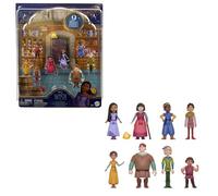 Mattel Disney Wish, Asha et la bonne étoile - Coffret Wish 8 Mini-Poupées Articulées Les Ados Et 1 Figurine Star, Mini-Poupées Asha, Dahlia, Dario, Safi, Bazeema, Et Simon Inclus, dès 3 Ans, HPX36