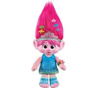 Mattel DreamWorks : Reine Poppy Clou du Spectacle Peluche Hair Pops Les Trolls 3 avec Lumières et Sons, 1 Hair Pops et 3 Accessoires HGB26