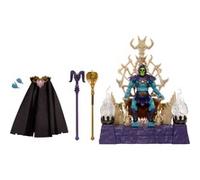 Masters of the Universe Masterverse Coffret avec figurine articulée Skeletor et trône, bougeoirs lumineux, capuche et cape amovibles, 2 bâtons, HXX63