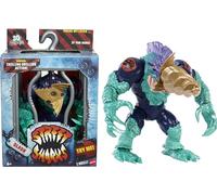 Mattel Figurine de Street Sharks avec mouvement de morsure et de perçage, jouet de collection inspiré du héros de la télévision des années 90, demi-requin, 15,2 cm