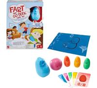 Mattel Games Fart and Go Seek, Jeu de société pour Jouer à Cache-Cache avec des fèves péteuses, 3 à 6 Joueurs, pour Enfants à partir de 5 Ans, GYJ80