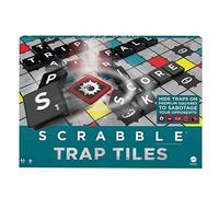 Mattel Games HLM17 - Scrabble Traps Danger - Jeu de société avec Mots croisés - Jeu Familial pour Adultes et Enfants à partir de 10 Ans