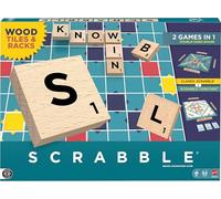 Mattel Games Jeu de société de Scrabble, jeu de mots familial classique, avec lettres et supports en bois, avec deux façons de jouer pour 2 à 4 joueurs