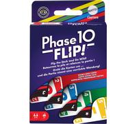 Mattel Games Phase 10 Flip jeu de cartes, jeu de cartes pour toute la famille avec cartes imprimées recto-verso, avec phases de couleurs spéciales pour 2 à 6 joueurs, HYN12