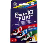 Mattel Uno Phase 10 Flip Jeu de cartes familial avec cartes double face, inclut des phases spéciales basées sur la couleur des cartes, pour 2 à 6 joueurs, HYN12