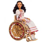 Mattel Poupée Nessarose – fauteuil roulant, cheveux bruns bouclés, tenue de bal amovible HXY36