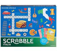 Mattel Games - Scrabble Italia - Édition Spéciale Jeu de Mots Croisés, Également en Dialetto, pour Toute la Famille, GGN24