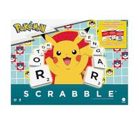 Mattel Games - Scrabble Pokémon, le jeu de société de mots croisés avec 50 défis des personnages Pokémon, tableau double face avec deux modes de jeu, version italienne, 8+ ans, HXT30