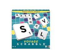 Mattel Games Scrabble Voyage, édition Miniature 20 x 20 cm, Jeu de Société et de Lettres, Version Française, CJT12